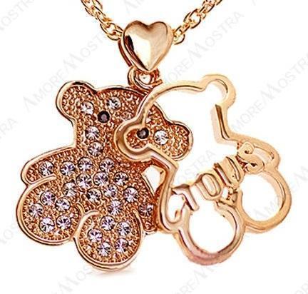 COLLAR OSO TOUS CRISTALES GENUINOS BAÑADO ORO ROSA 18KL CON ESTUCHE DE TERCIOPELO SAN ISIDRO ENVIOS OLVA COURIER