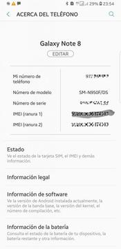 Galaxy Note 8, en perfecto estado. 9.5/10