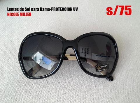 POR NAVIDAD VENDO LENTES/GAFAS DE SOL CON PROTECCION UV PARA DAMA MARCA ORIGINAL NICOLE MILLER NUEVO A S/ 75