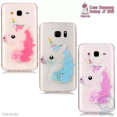 Case Funda Unicornio Liquido Escarchado Samsung J7