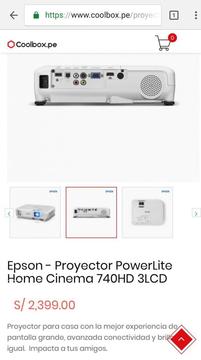 Proyector Nuevo Epson Cinema 740Hd