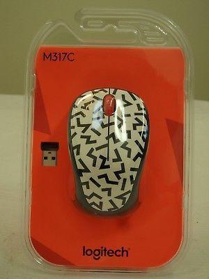 Logitech Wireless Mouse M317c Nano Receiver Red Zig Zag