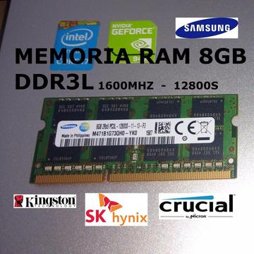 memoria Ram de 8GB para laptop i7, i5, i3, Lenovo, Dell alienware, Hp omen, Toshiba qosmio, Vaio