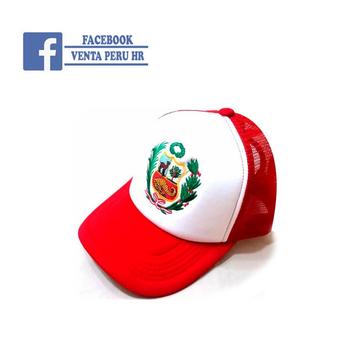 Gorra Gorro escudo Nacional del Peru Rojo con Blanco deportivo oferta
