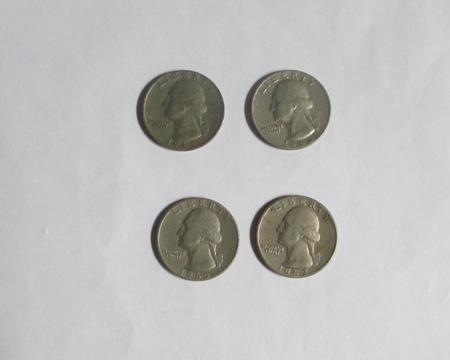 Monedas de un cuarto de dolar de plata de 1965 a 1968