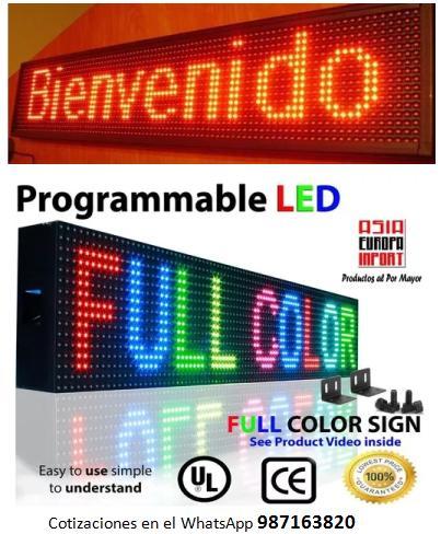 Letreros LED publicitario programable. Instalación y entrega en su local