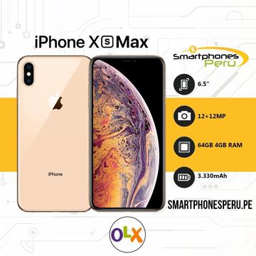 Celulares Iphone XS MAX 64GB • Desbloqueado de Fabrica • Smartphonesperu.pe