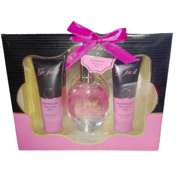 set Perfume Mujer Go For It Locion Cuerpo gel baño Riri Inspired by Rihanna regalo navidad amor