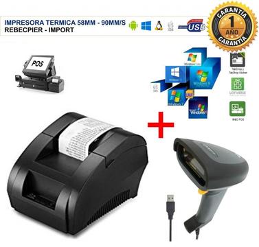 Impresora Térmica 58mm Usb Punto De Venta NUEVO / Scanner Codigo de Barras ticketera / PC Celular Tablet