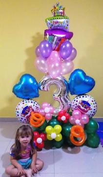 Arreglos con globos y decoraciones para diferentes celebraciones