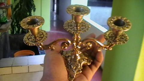candelabros de bronce nuevos 2x70 soles