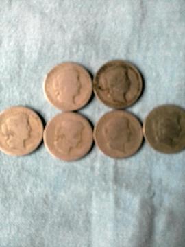 6 Monedas de 20 Cent. 1918, 20, 21,1926