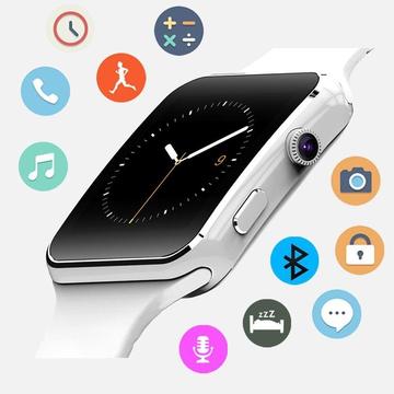 Smart Watch X6 Blanco Con Ranuras Para Micro Sim y Tarjeta Micro SD De Hasta 32gb Reloj Inteligente
