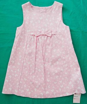 Vestido MOTHERCARE color rosado con estampado mariposas blancas, para niñas de 3 a 4 años. NUEVO!