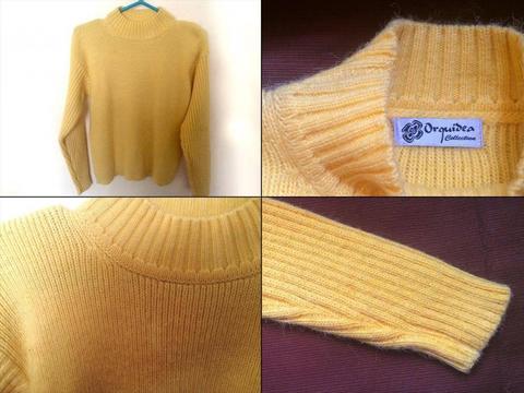 Chompa Amarilla de Lana para Mujer Talla M // BUEN ESTADO