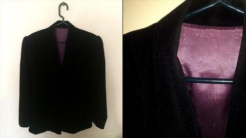 Saco de Mujer de Gamuza Negro Talla L // BUEN ESTADO