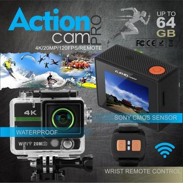 Action Cam 4k 20mp 64gb Waterproof Wifi Remoto Tipo Gopro