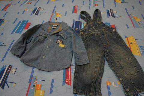 Overol y camisa jean talla 2