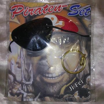 Kit Disfraz Pirata Parche Arete Pañoleta