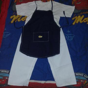Mandil Pantalon Minichef Disfraz Usado 3 a 5 Años