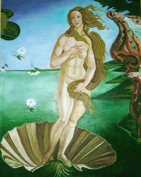 La Venus de Botticelli Oleo sobre lienzo. 30 x 40 cm, 1484 Homenaje a Sandro Botticelli por Anett Soto Arias