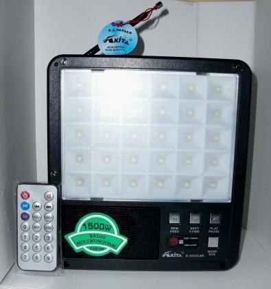 Kit lámpara con panel solar, Mp3 y radio Fm y cargador de celulares a control remoto