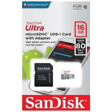 Memoria Microsd 16gb Sandisk Ultra Clase10 80mb/s Delivery