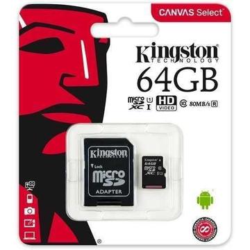 Memoria Microsd Kingston 64gb Clase 10 Original Delivery