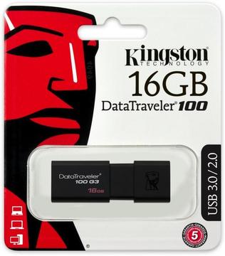 Memoria Usb 3.0 Kingston 16gb Dt100 G3 Retráctil Delivery