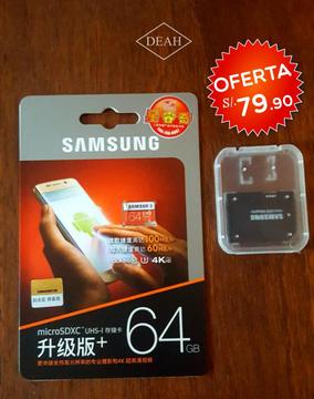 Memoria Micro Sd Samsung Evo Plus 64gb Clase 10 U3 Full 4k