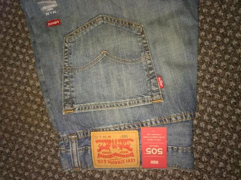 Levis 505 Jeans Pantalón 34 Nuevo Azul