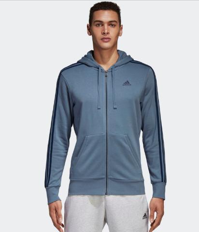 Polera adidas Con Capucha Essentials 3 Tiras