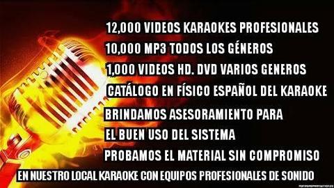 KARAOKE !! VENTA DE VIDEOS KARAOKES PROFESIONALES ALTA CALIDAD DE SONIDO