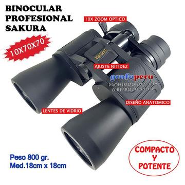 Binocular Sakura 10x70x70 Zoom Optico Potencia Nitidez HD