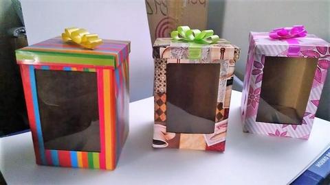 REMATO CAJAS DE REGALO PARA TAZAS 3 X 10 CON VENTANA