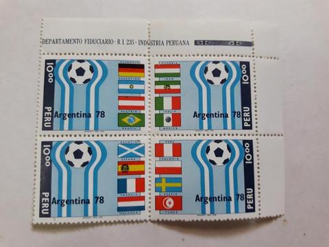 Estampillas del Peru 1978 Fútbol. Campeonato mundial. Argentina78