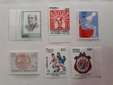 Estampillas del Perú 1982 NUEVAS