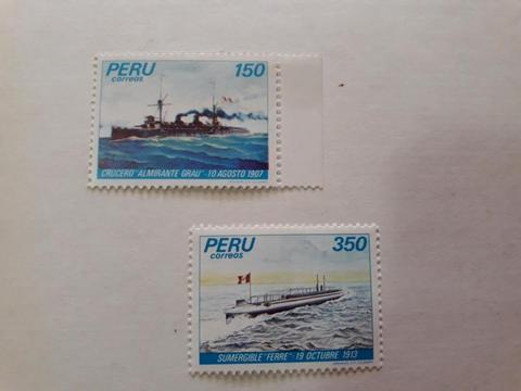 Estampillas del Perú 1983 Marina de Guerra del Perú