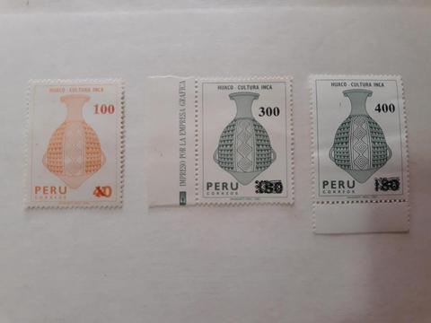 Estampillas del Peru 1983 Sobrecargados. Sellos de 1982 y 1983