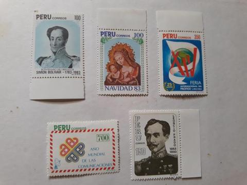 Estampillas del Perú NUEVAS 1983 - 1984