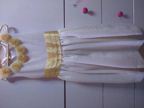 Vestido de niña blanco/perla talla 10