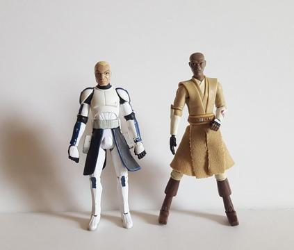 Star Wars Captain Rex y Windu clone Wars