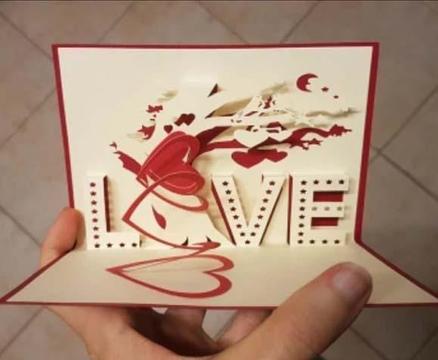 Tarjetas románticas 3D importadas