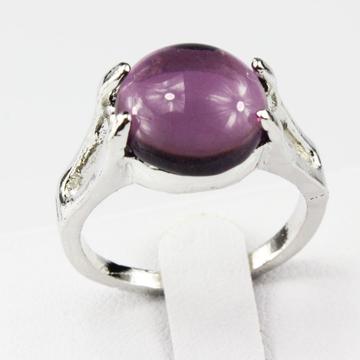 Anillo Morado Plata 925 Piedra Preciosa Amatista Talla 8