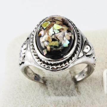 Anillo En Plata 925 Con Piedra Preciosa Grafito Talla 6 Impo