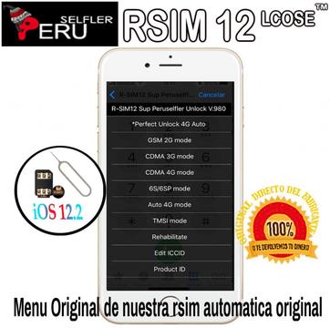 Rsim 12 R sim 14 Iphone iOS 12.2 R-sim Libera Activa Peruselfler