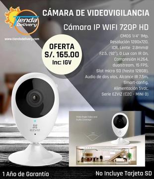 Camara Ip Videovigilancia Wifi HD Recepcion y Envio de Audio en Tiempo Real