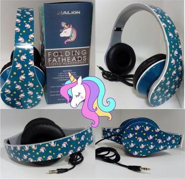 Audifonos Headset Deportivos Plegables Diseño Unicornio