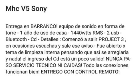 Sony Minicomponente Mhc V5