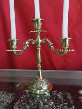 Candelabro en Bronce de Tres Velas